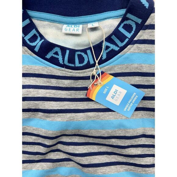 Aldi Gear Large Unisex Crew Neck Sweatshirt Fleece Blues Large L - Picture 2 of 4